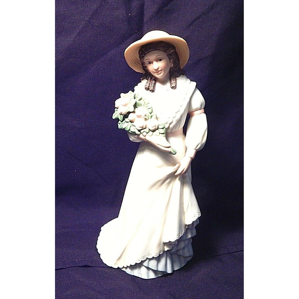 Homco Charlotte Rose Porcelain Lady With Flowers Figurine